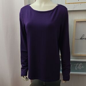 Banana Republic Rich Purple Long Sleeve Tee